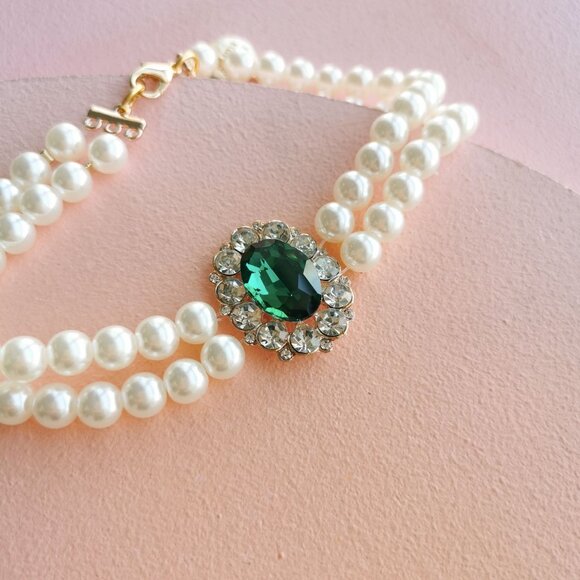 Pet Double Layered Green Necklace For Dogs Cats - Picture 2 of 5